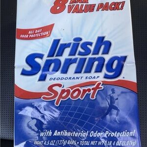 Irish Spring Sport Deodorant Soap Bars 8 pack (4.5 oz Each) new/sealed